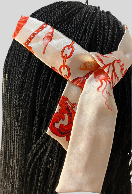 Silk twilly with hair scrunchie