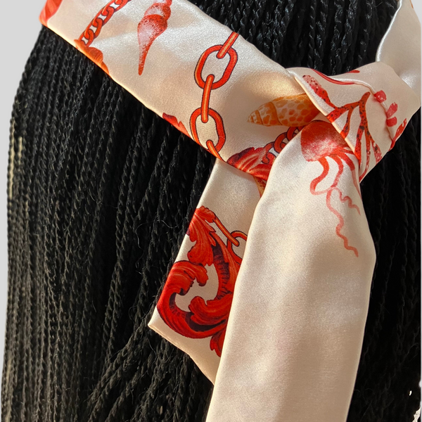 Silk twilly with hair scrunchie